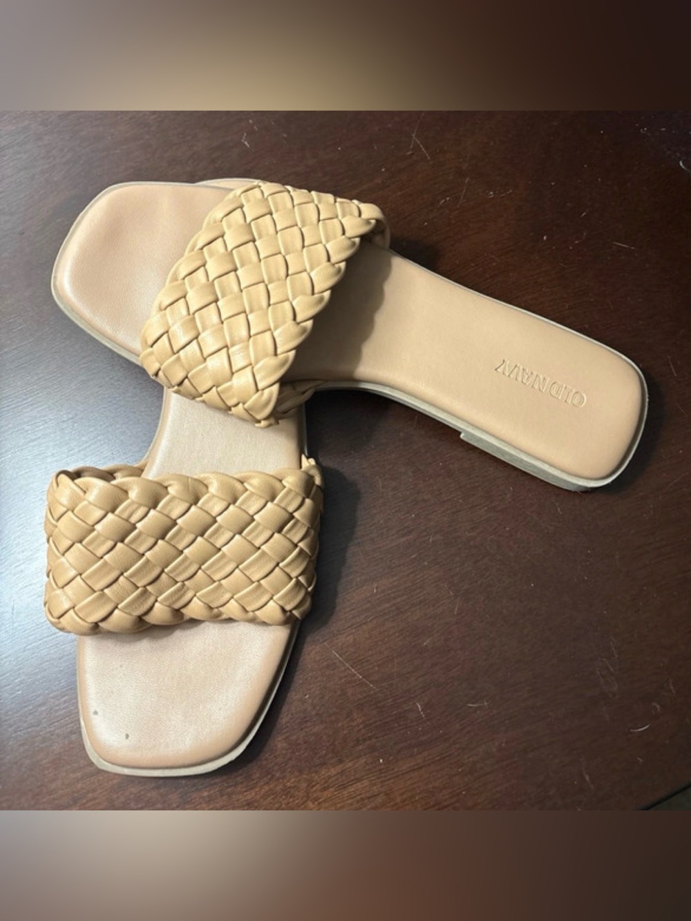 Old Navy Women's Woven Slide Sandals in Tan